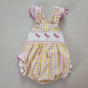 Pink and Yellow Checkered Kids Romper